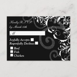 RSVP de boda en blanco y negro