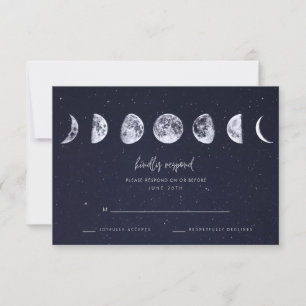 RSVP de Boda Fases Lunares Cielo Estelar Celeste