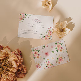 RSVP de boda floral Jardín Afterglow