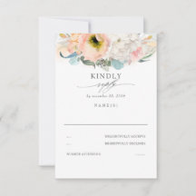 RSVP de Boda Floral Rosa y Blanca