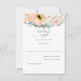 RSVP de Boda Floral Rosa y Blanca