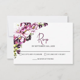RSVP de boda floral rosada rusa