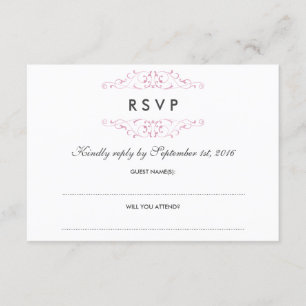 RSVP de Boda Floreciente de Antigüedades Rosadas