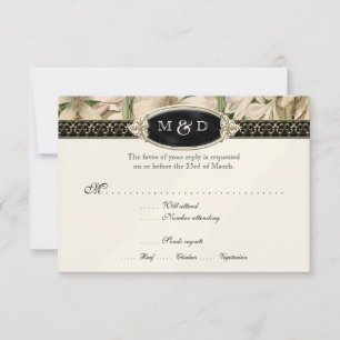 RSVP de Boda Formal Elegante de Lirio Vintage Barr