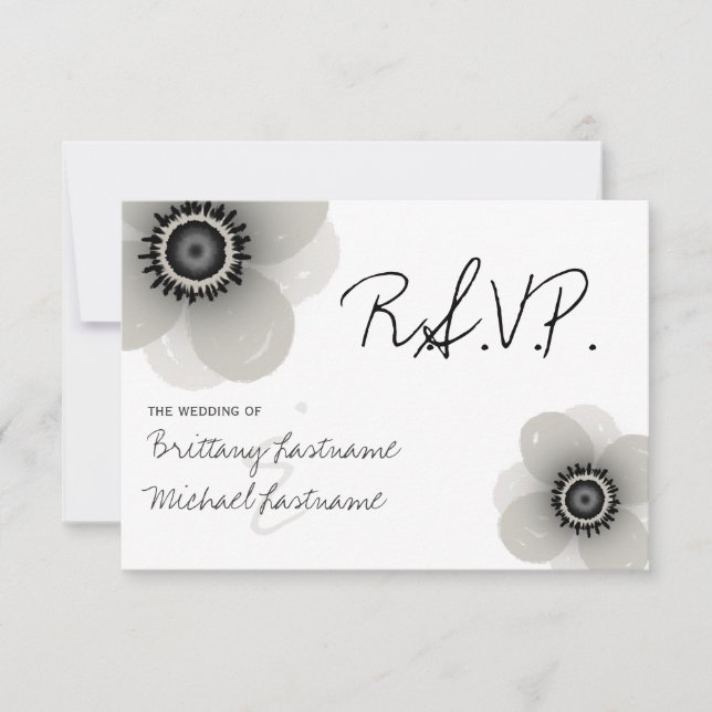 RSVP de boda francesa de Anemone (Anverso)