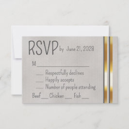 RSVP de Boda Gris y Oro