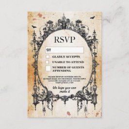 RSVP de Boda Marco Gótico Rústico Tarjetas de Hall
