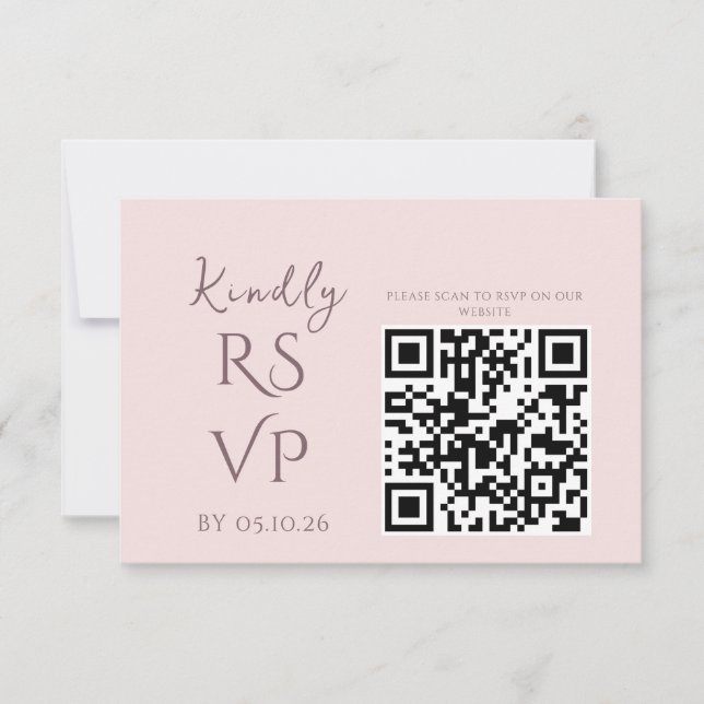 RSVP de boda Minimal Chic ciruela y rubor (Anverso)