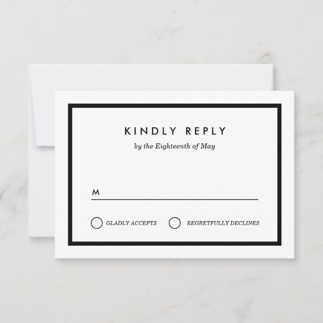 RSVP de boda minimalista (Anverso)