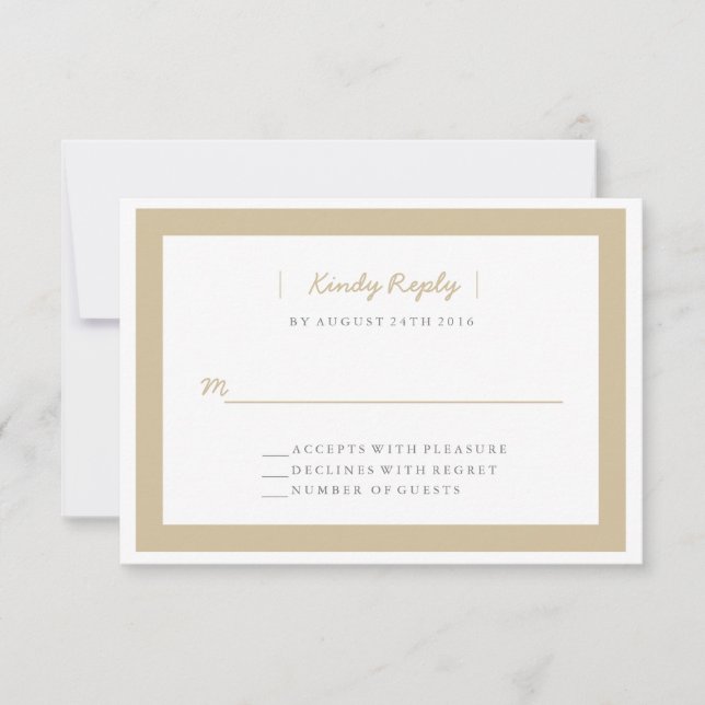 RSVP de boda minimalista | BODAS (Anverso)