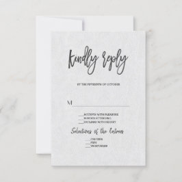 RSVP de boda minimalista moderna con letra a mano