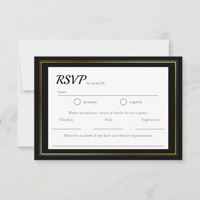 RSVP de boda minimalista simple (Anverso)