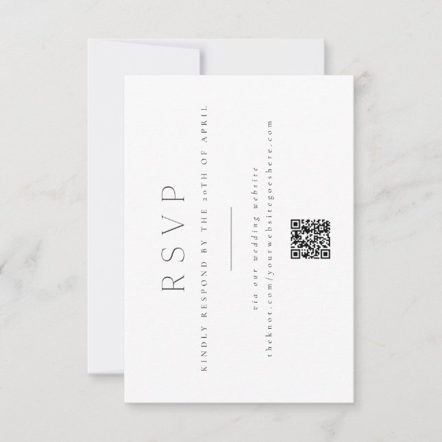 RSVP de boda minimalista y elegante (Anverso)