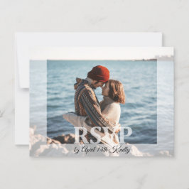 RSVP de boda moderna agrega tu tarjeta de foto
