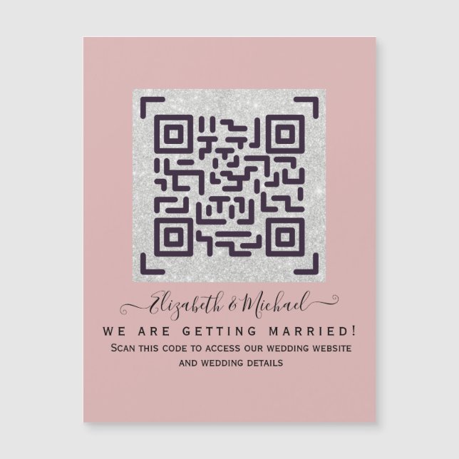 RSVP de boda moderna con CÓDIGO QR - CUALQUIER COL (Anverso)