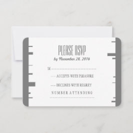 RSVP de boda moderna con corteza de abedul