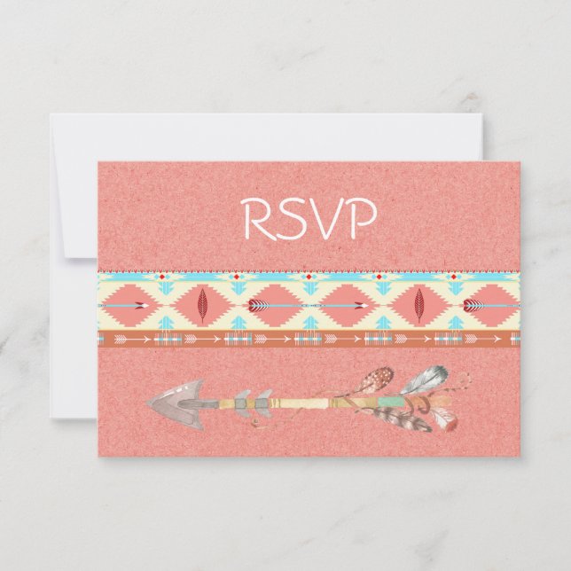 RSVP de boda nativa estadounidense (Anverso)