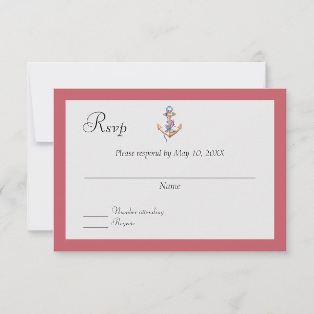 RSVP de boda náutica (Anverso)