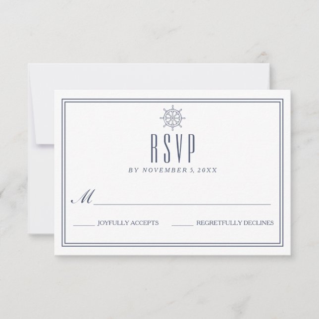 RSVP de boda náutica (Anverso)