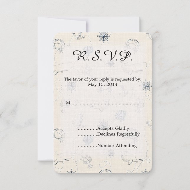 RSVP de boda náutica (Anverso)