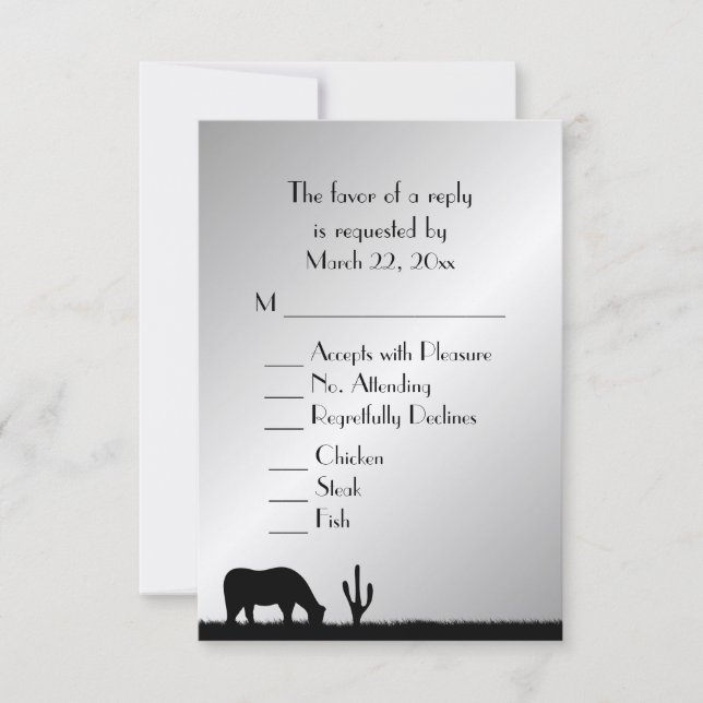 RSVP de boda occidental (Anverso)