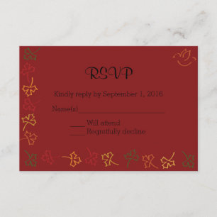 RSVP de boda otoño en rojo