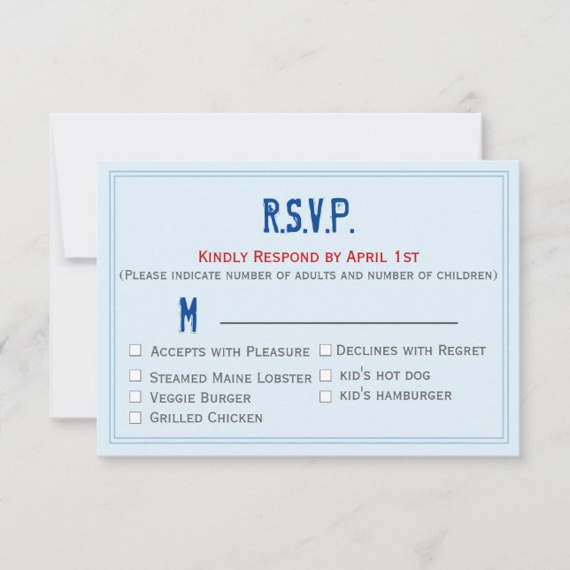 RSVP de boda para la colección de estado (Anverso)