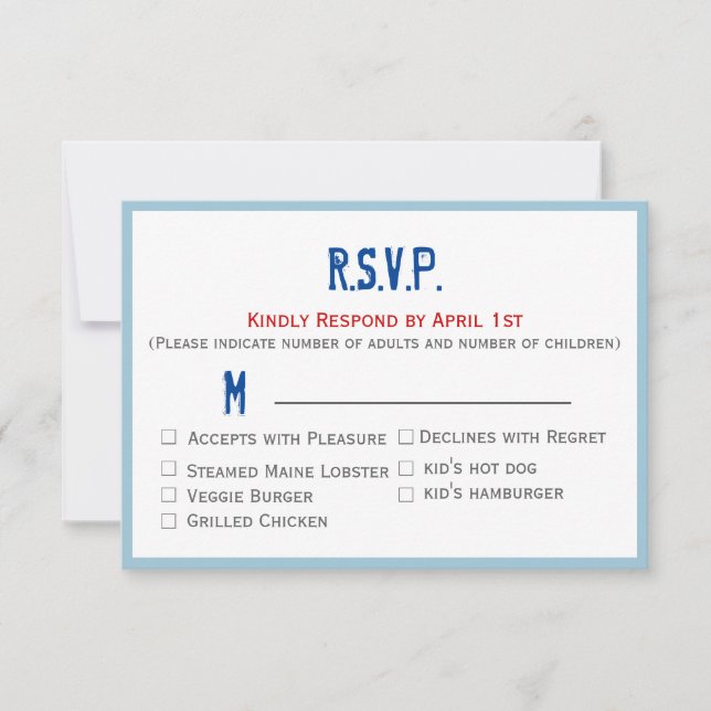 RSVP de boda para la colección de estado (Anverso)
