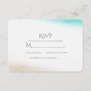 RSVP de boda playera sutil con acuarela en verde a