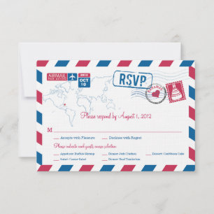 RSVP de boda por correo aéreo en Bahamas