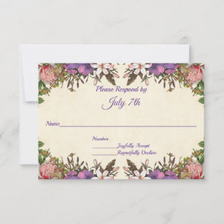 RSVP de boda romántica de rosas rosadas y pepitas 