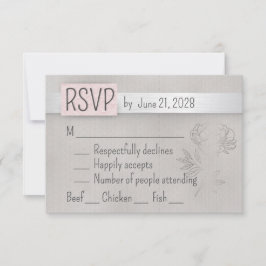 RSVP de Boda Rosa, Plata y Gris