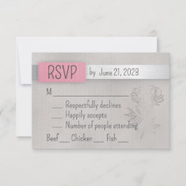 RSVP de Boda Rosa, Plata y Gris