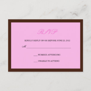 RSVP de boda rosa y marrón