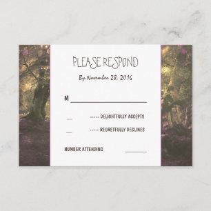 RSVP de boda rústica de bosques
