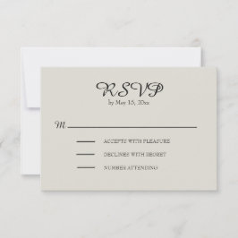RSVP de boda rústica de color crema y marrón
