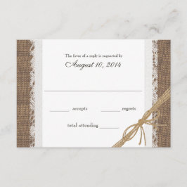 RSVP de boda Rústica de encaje y bodas de bujía