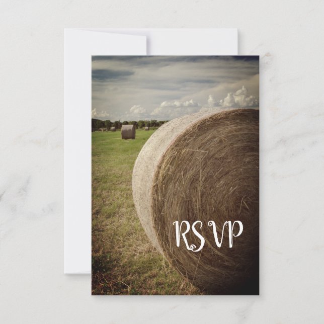RSVP de boda Rústica de Hay Bales Ranch (Anverso)