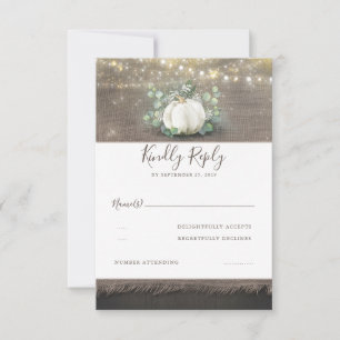 RSVP de boda rústica de la calabaza blanca
