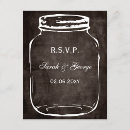 rsvp de boda rústica de tarro de masón