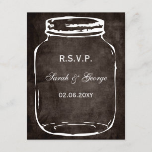 rsvp de boda rústica de tarro de masón