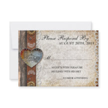 RSVP de boda rústica en el campo de los granjeros