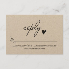 RSVP de boda rústica - Tarjeta de respuesta