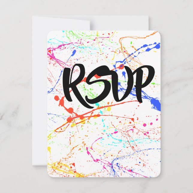 RSVP de boda salpicada (Anverso)