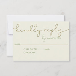 RSVP de boda simple moderna con tarjeta de respues