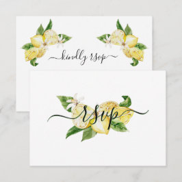 RSVP de boda tropical de limón con acuarela única