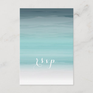 RSVP de boda verde azulada de Ombré