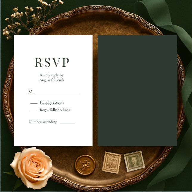 RSVP de boda verde bosque temperamental  (Subido por el creador)