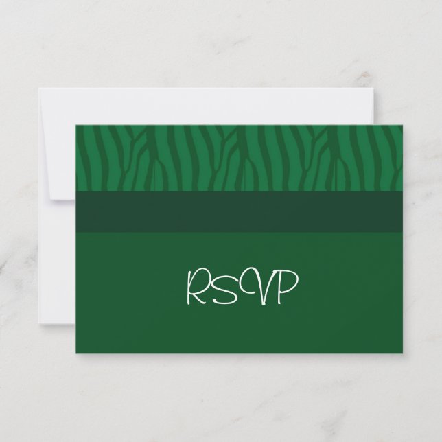 RSVP de Boda Verde de Grass (Anverso)