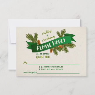 RSVP de bodas de glamour de canto de cañón